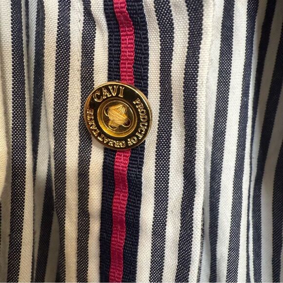 Cavi Men's Black and White Striped Shirt 3XLG long sleeve button up has 2 FLAWS - Picture 11 of 12